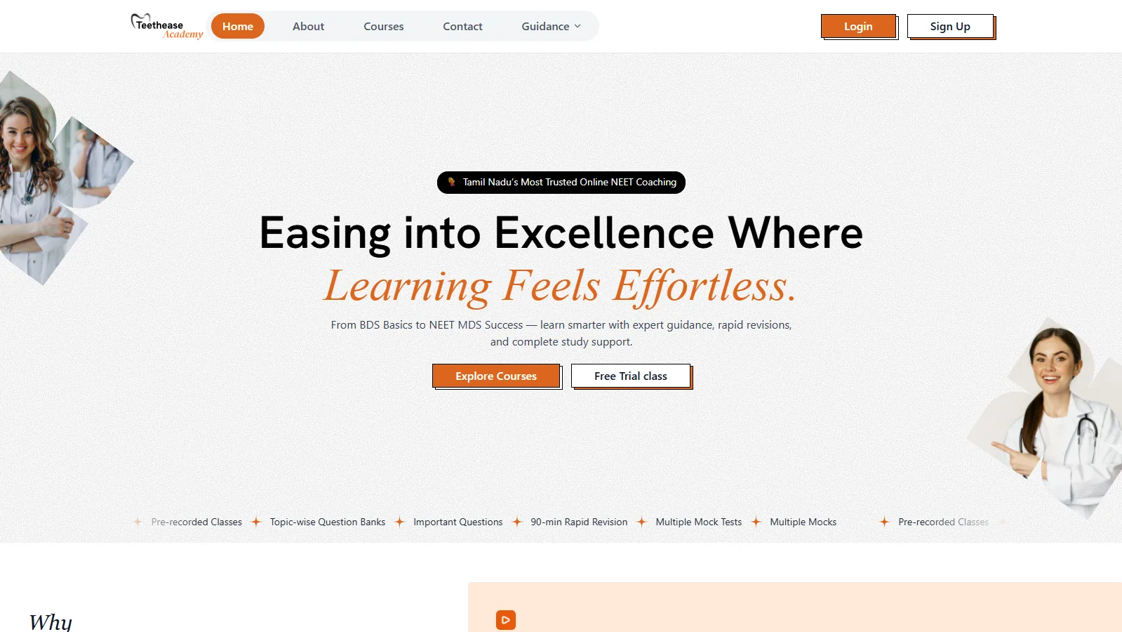 TeethEase Academy website